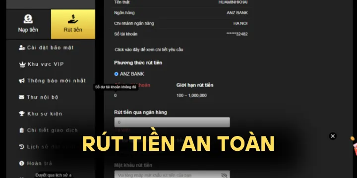 Rút tiền King88 - Thao tác đơn giản và không mất phí