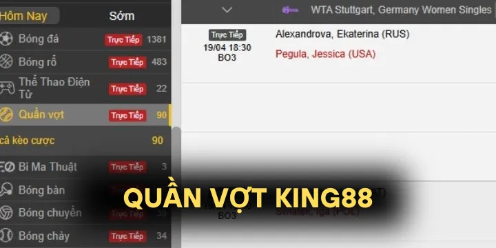 Quần vợt King88 – Trải nghiệm kèo cược hấp dẫn, siêu mê